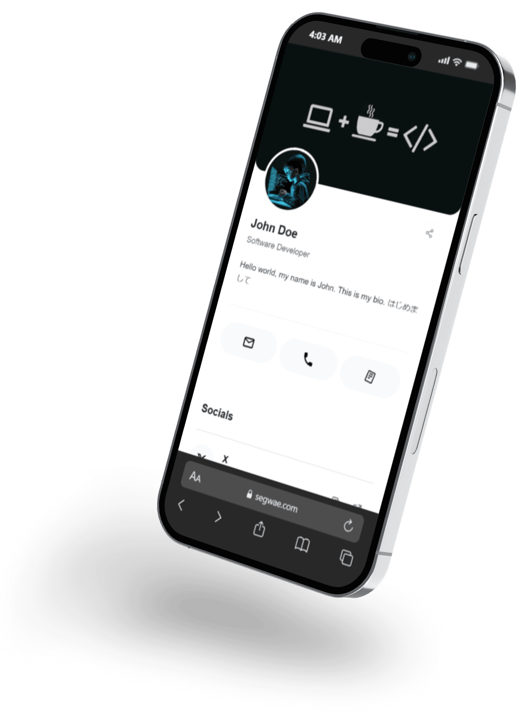 Segwae Profile on Mobile